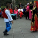 A man and woman act out a love scene using Xinjiang folk dance.